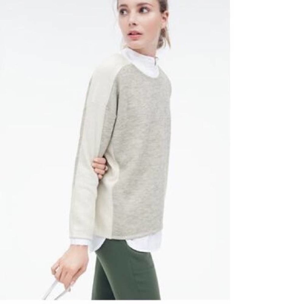 J Crew Colorblock Jaspe Wool Blend Sweater M